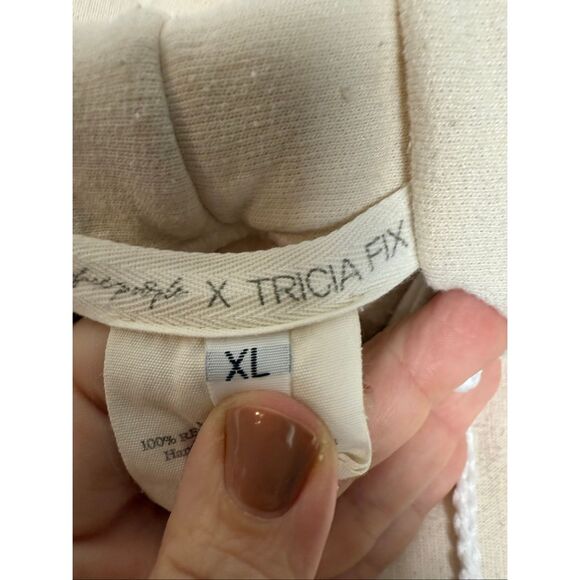 Free People x Tricia Fix Chenille Distressed Vintage Floral Hoodie Vest XL - Picture 2 of 4